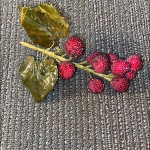 Stem of crystalized berries and shiny leaves